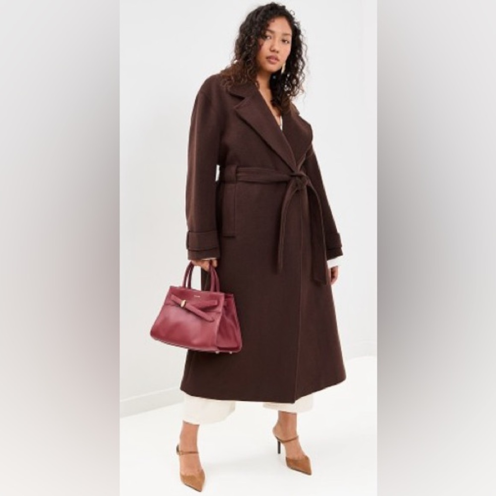 Aligne George wrap coat, chocolate, size 18